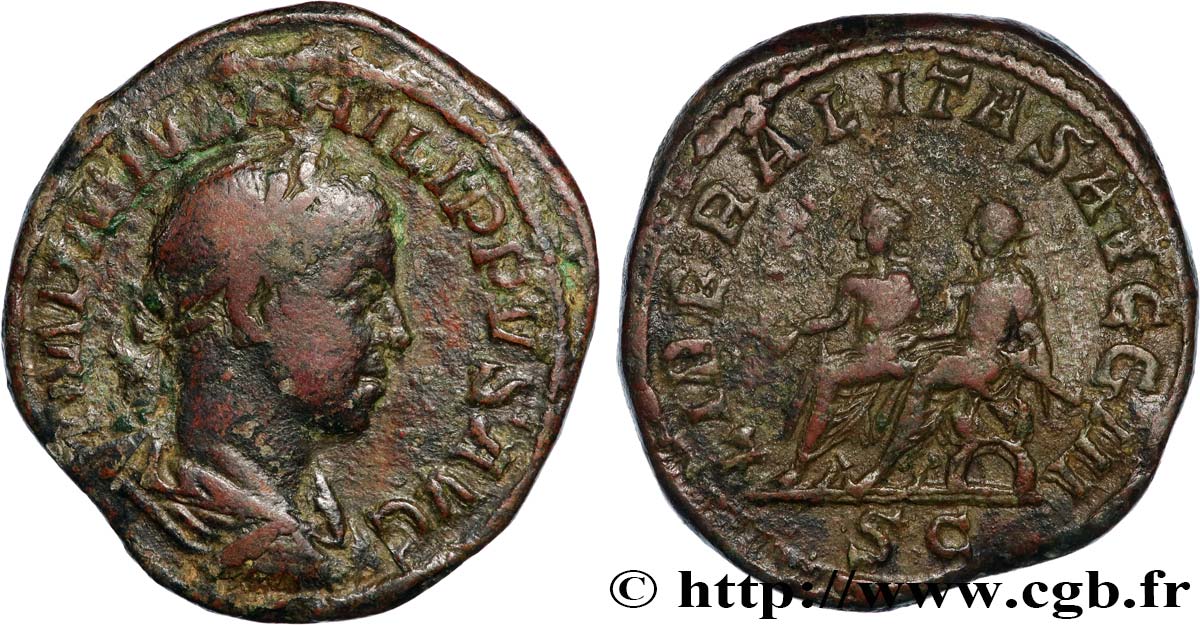 PHILIPPE II Sesterce TB+