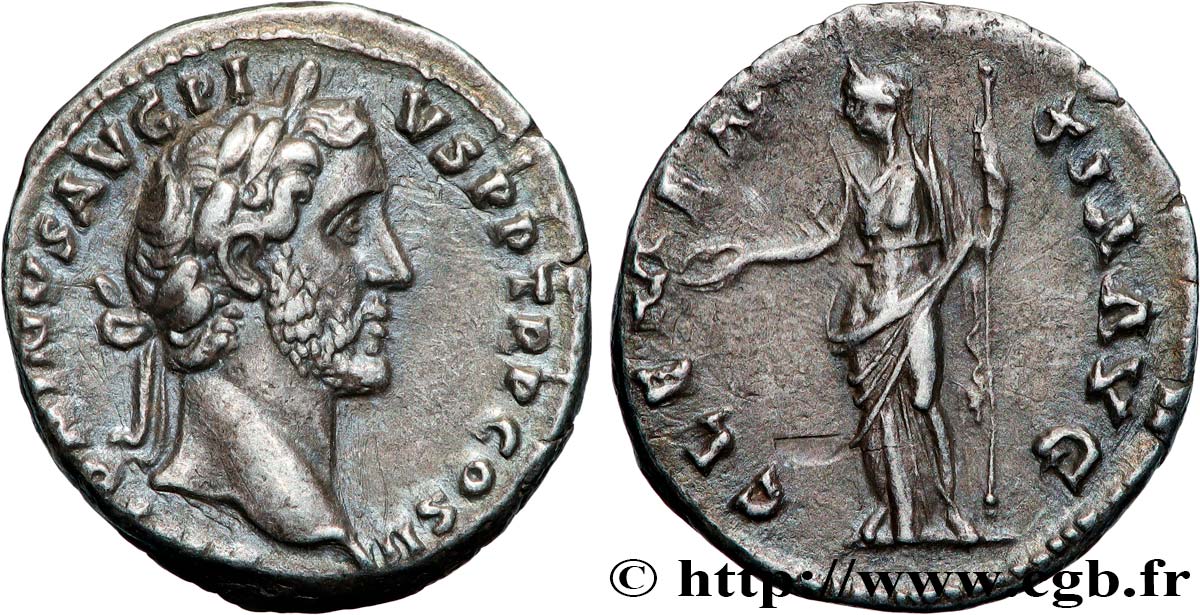 ANTONINUS PIUS Denier AU/AU