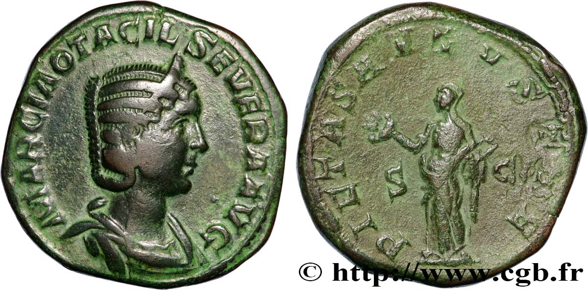 OTACILIA SEVERA Sesterce AU/XF