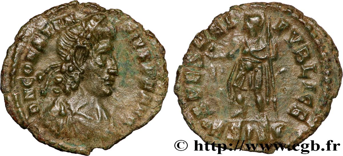 CONSTANTIUS II Demi-maiorina, (PB, Æ 3) AU/XF