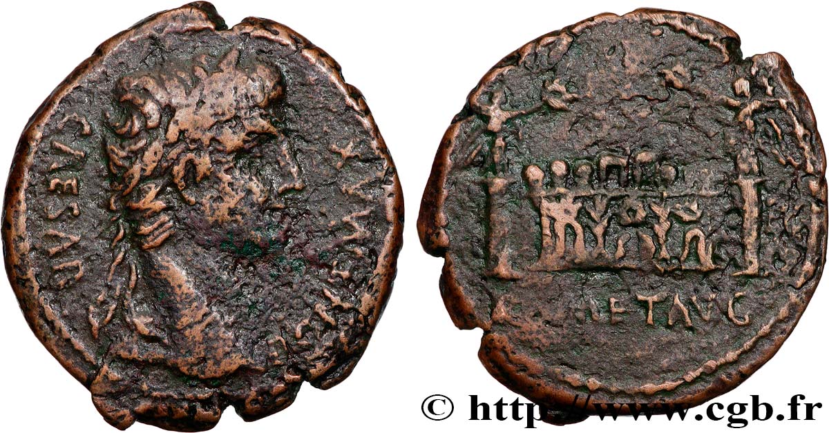 LUGDUNUM - LYON - AUGUSTUS As à l autel de Lyon VF