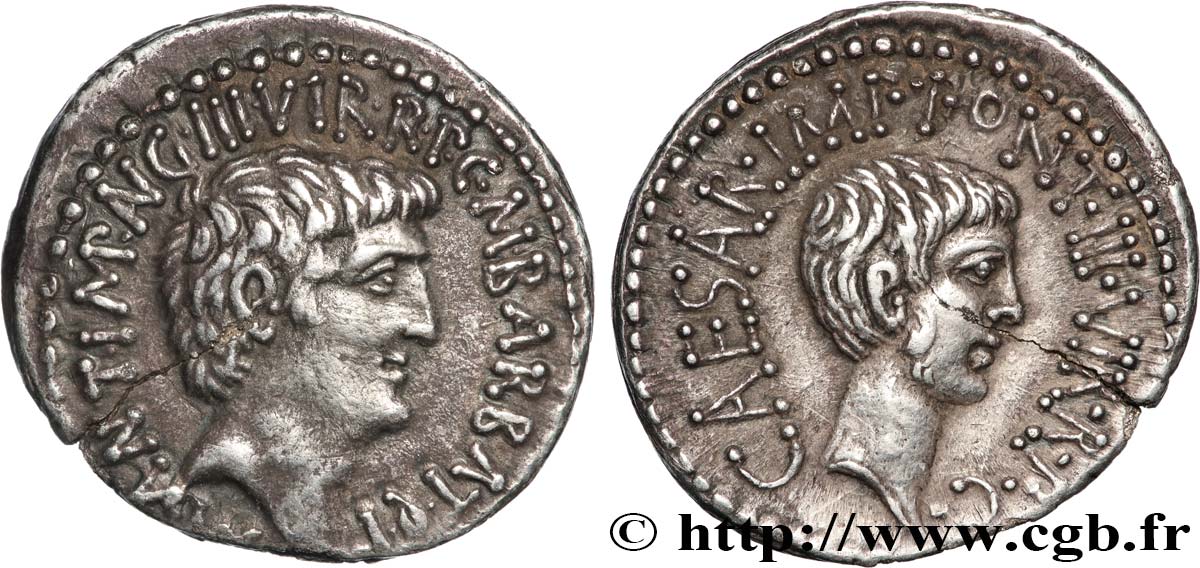 ANTONIUS und OCTAVIANUS Denier VZ