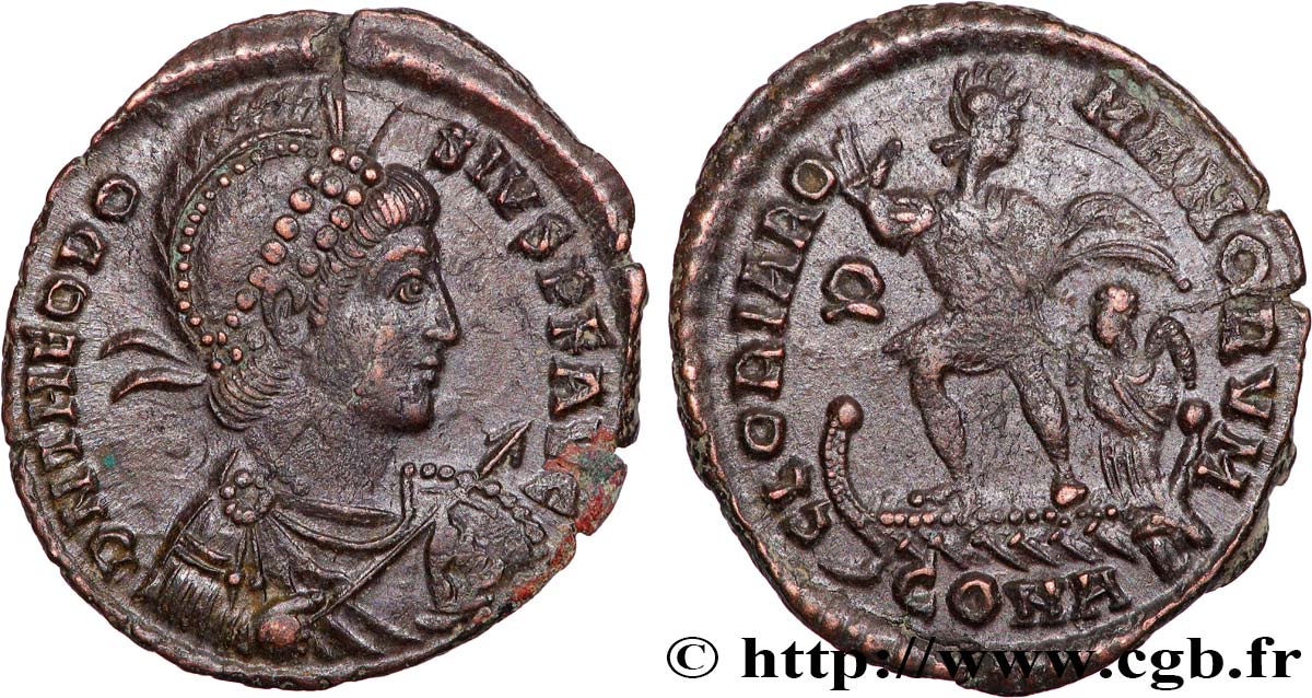 THEODOSIUS I Maiorina pecunia, (MB, Æ 2) AU