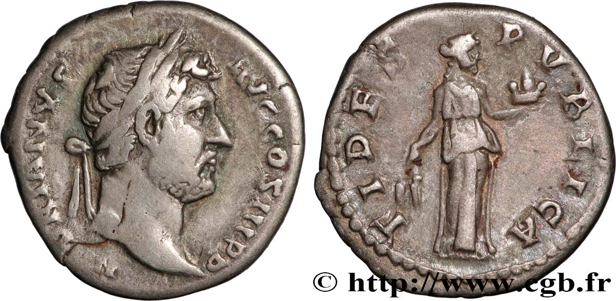 HADRIAN Denier XF