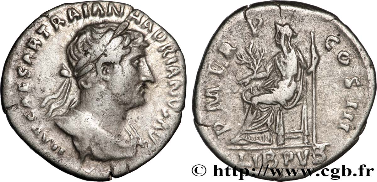 HADRIAN Denier XF