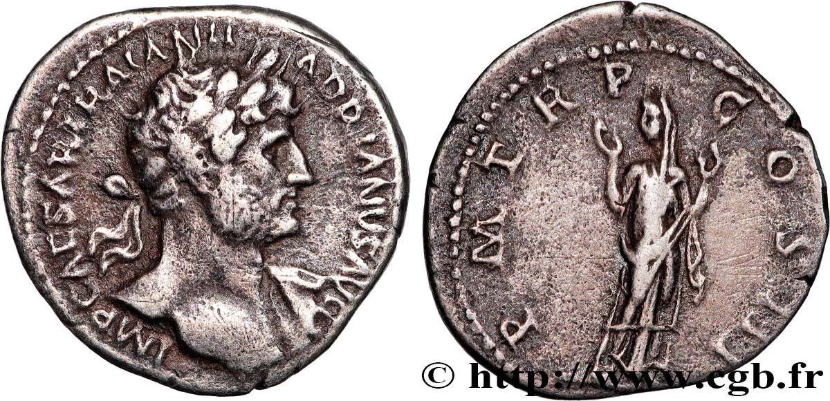 HADRIAN Denier XF