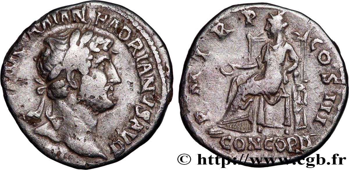 HADRIAN Denier XF