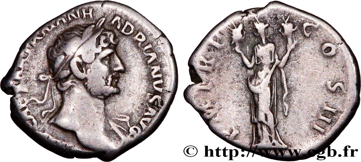 HADRIAN Denier AU/XF