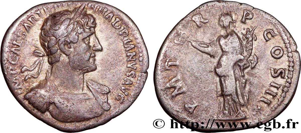 HADRIAN Denier AU/XF