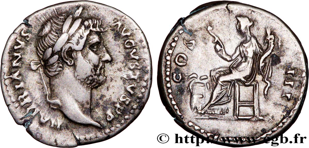 HADRIAN Denier AU/XF