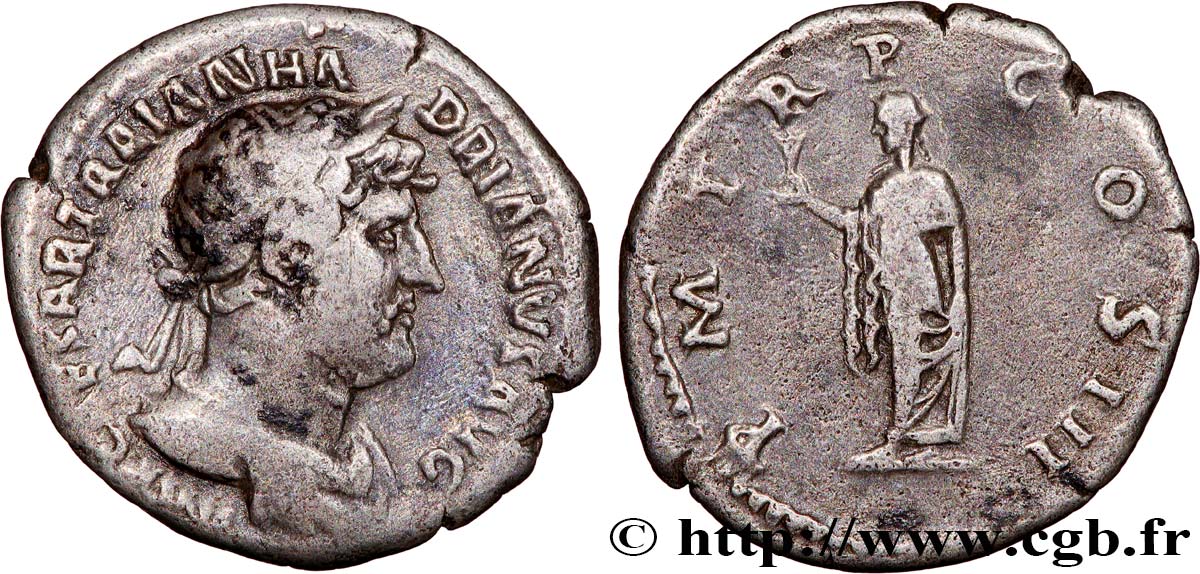 HADRIAN Denier XF
