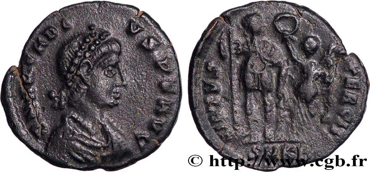 ARCADIUS Nummus, (PB, Æ 3) AU/XF