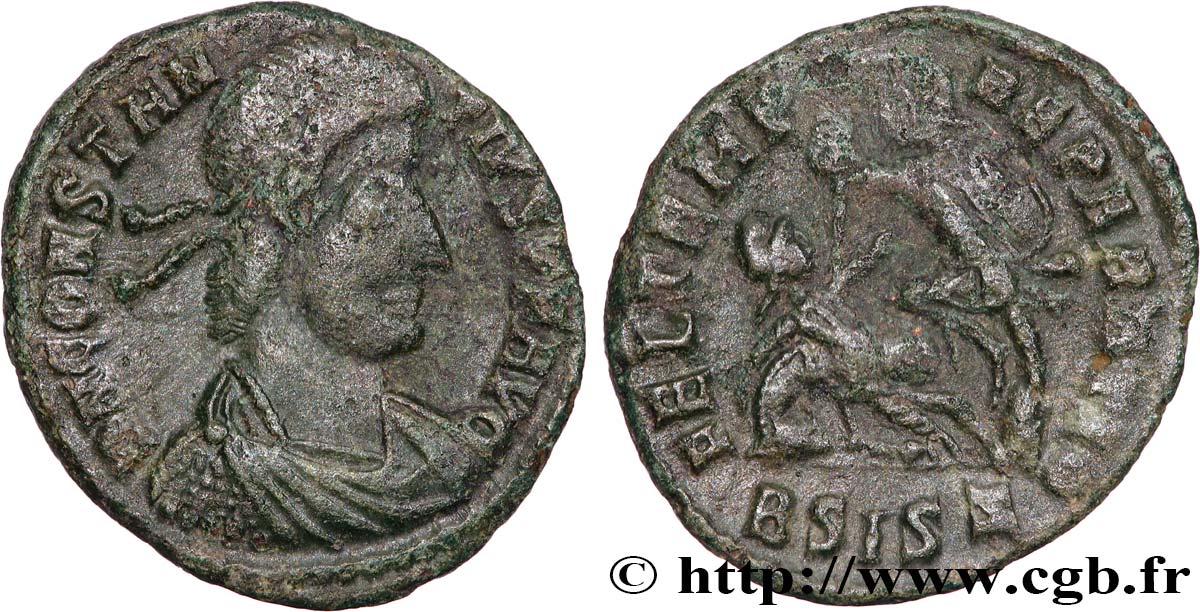 CONSTANTIUS II Maiorina réduite, (PB, Æ 3) fVZ