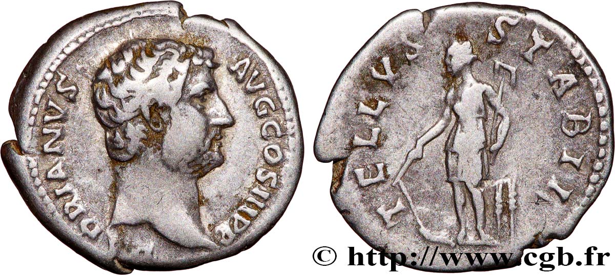 HADRIAN Denier AU/XF