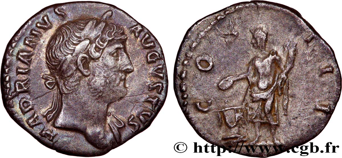 HADRIAN Denier AU/XF