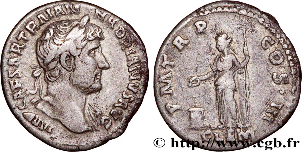 HADRIAN Denier AU/XF