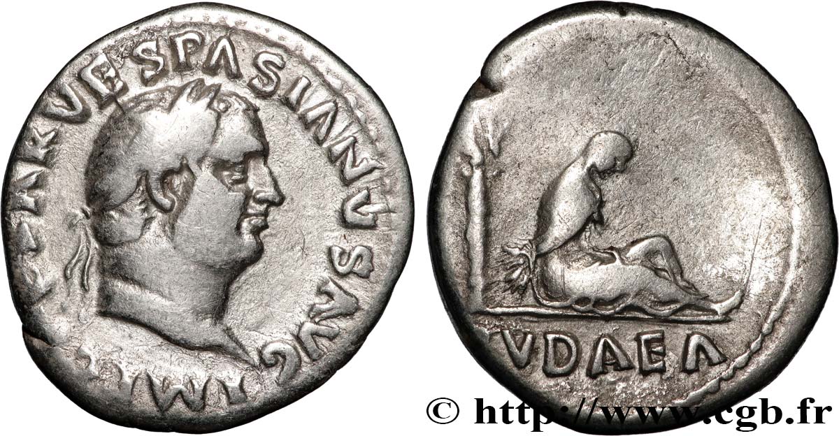 VESPASIAN Denier AU/XF