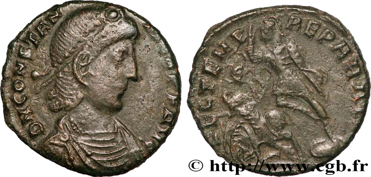 CONSTANTIUS II Maiorina réduite, (PB, Æ 3) fVZ/SS