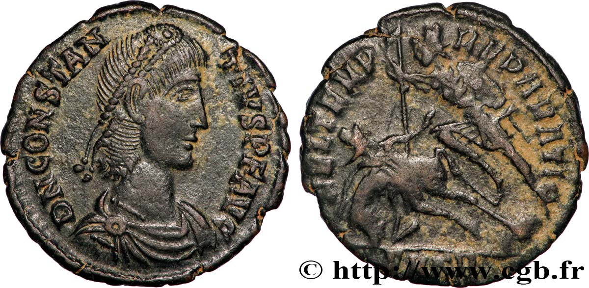 CONSTANTIUS II Maiorina réduite, (PB, Æ 3) AU/XF