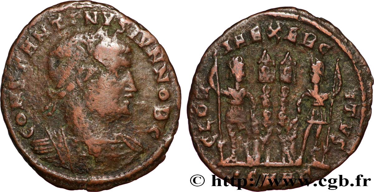 CONSTANTIN II Centenionalis ou nummus TTB