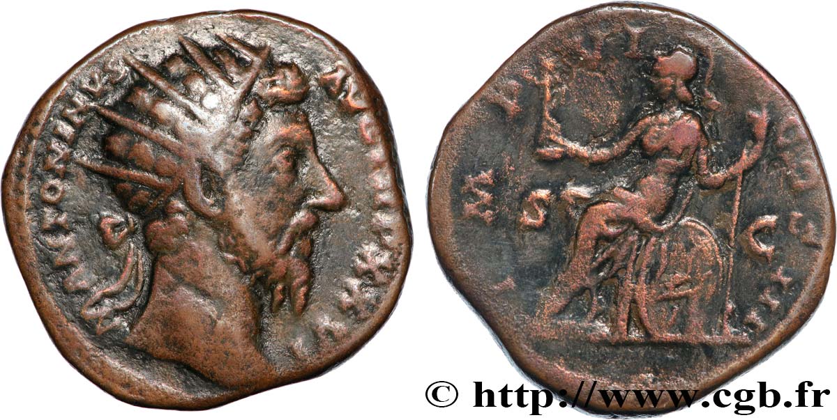 MARCUS AURELIUS Dupondius XF/VF