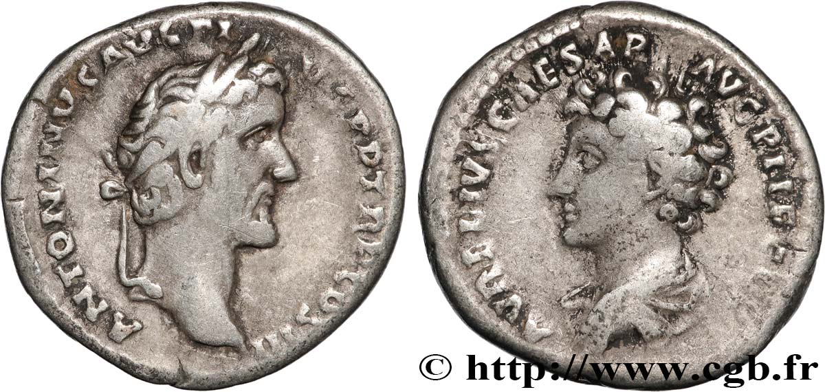 ANTONINUS PIUS and MARCUS AURELIUS Denier XF