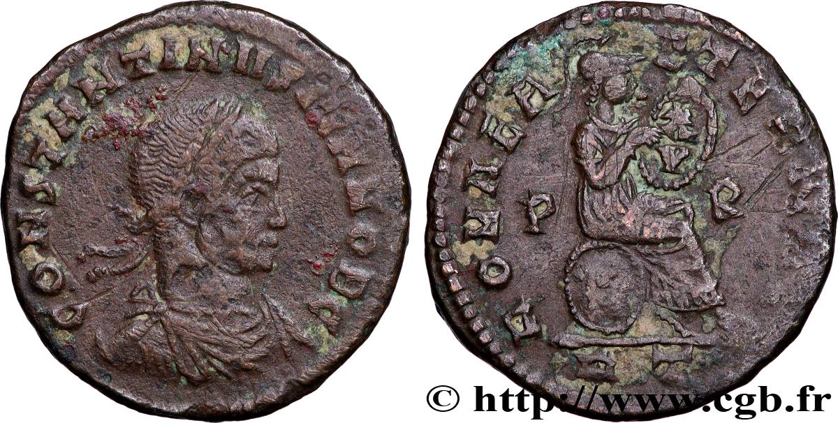 CONSTANTIN II Centenionalis ou nummus TTB