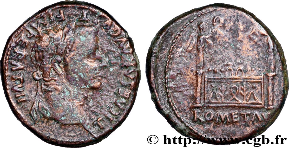 TIBERIUS As à l autel de Lyon VF/XF