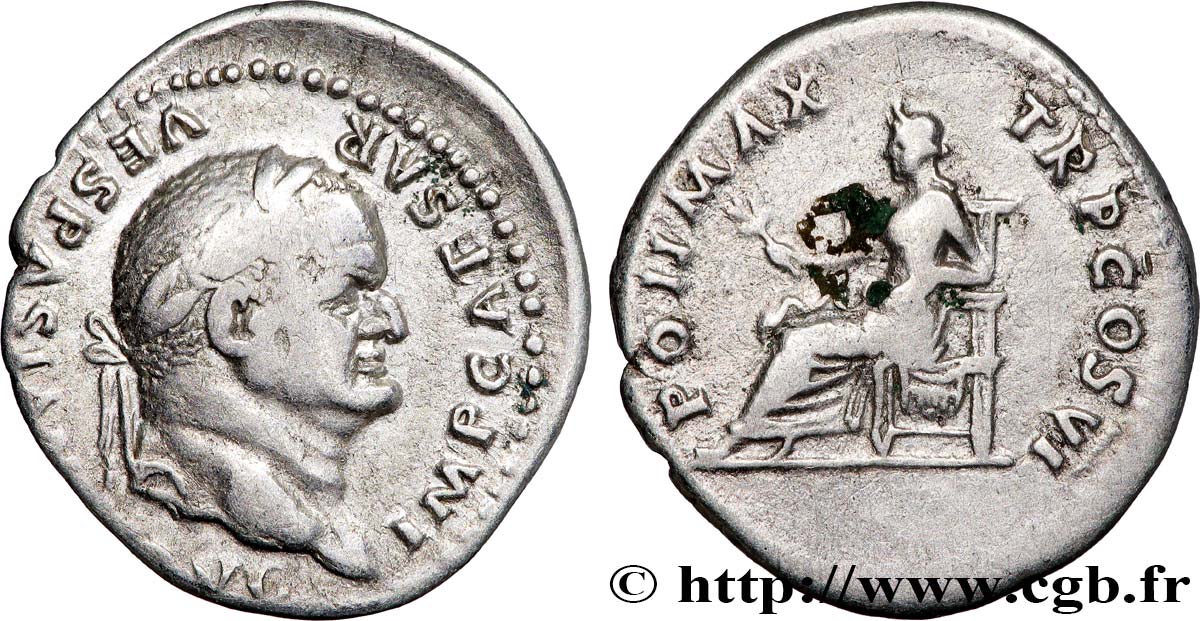 VESPASIAN Denier AU/XF