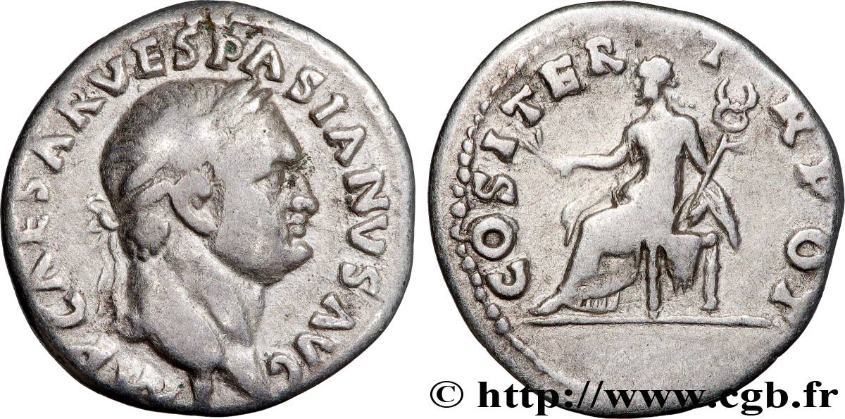 VESPASIAN Denier AU/XF