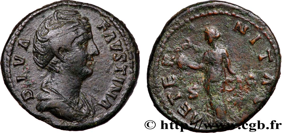 FAUSTINA MOTHER Dupondius XF/VF