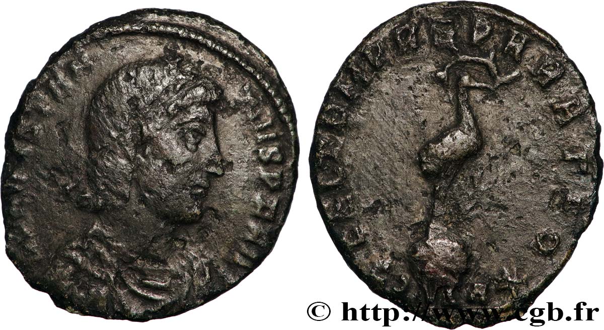 CONSTANTIUS II Demi-maiorina, (PB, Æ 3) XF