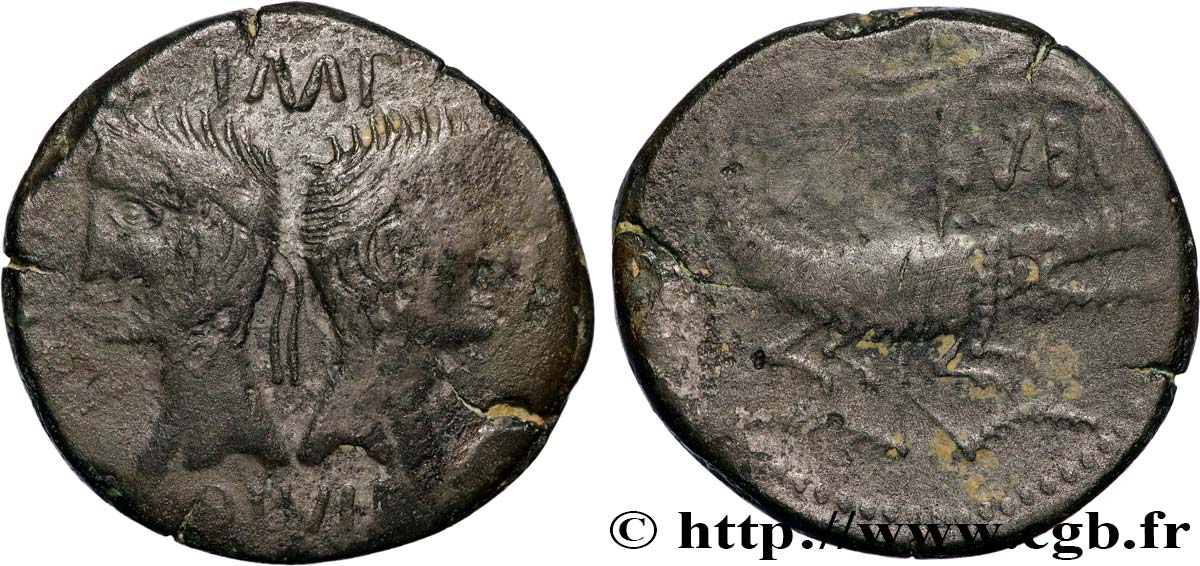 NEMAUSUS - NIMES - AUGUSTUS and AGRIPPA Dupondius COL NEM (as) XF/VF