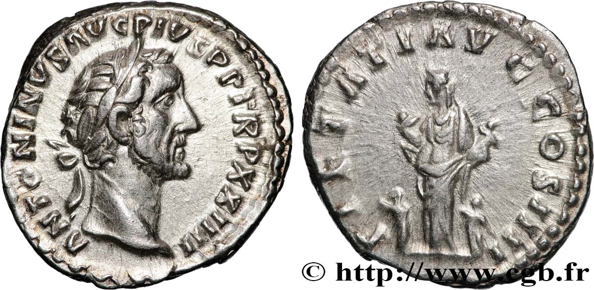 ANTONINUS PIUS Denier VZ/fVZ