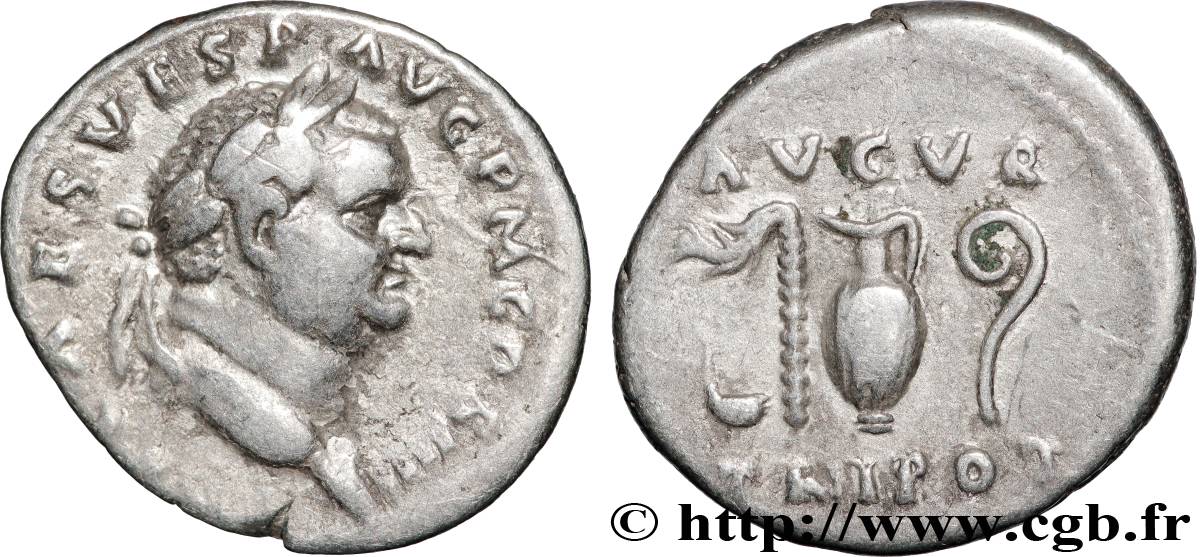 VESPASIAN Denier AU/XF