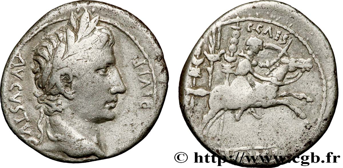 AUGUSTUS and CAIUS Denier XF