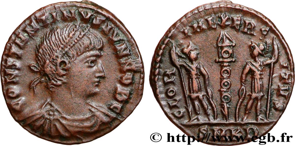 CONSTANTIN II Centenionalis ou nummus TTB+