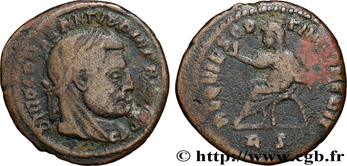 MAXIMIEN HERCULE Demi-follis ou demi-nummus TTB/TB+
