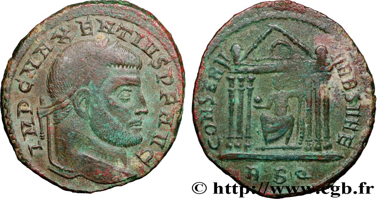 MAXENTIUS Follis ou nummus AU/XF