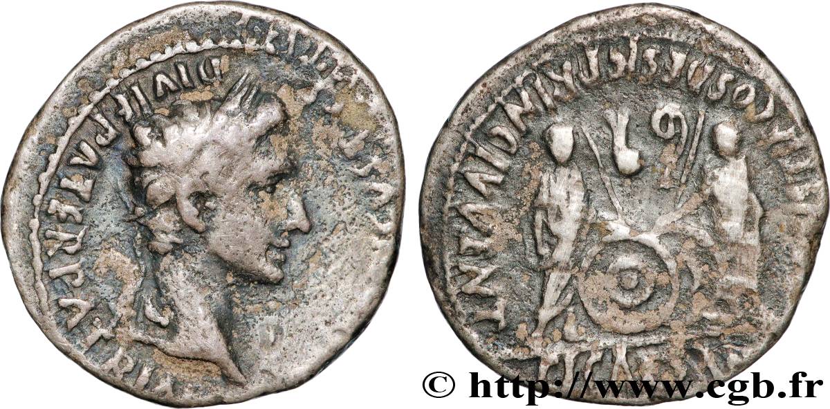 AUGUSTUS, CAIUS and LUCIUS Denier VF