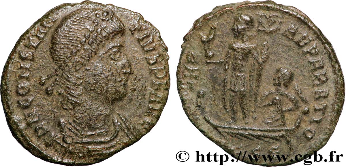 CONSTANTIUS II Demi-maiorina, (PB, Æ 3) XF