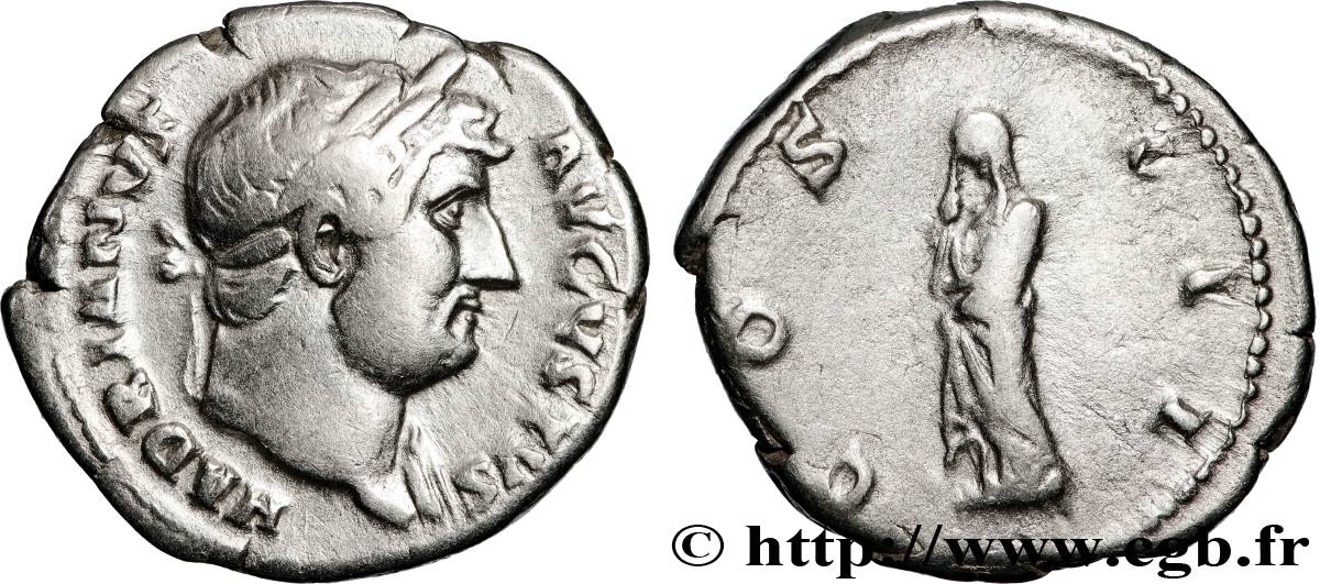 HADRIAN Denier AU/XF