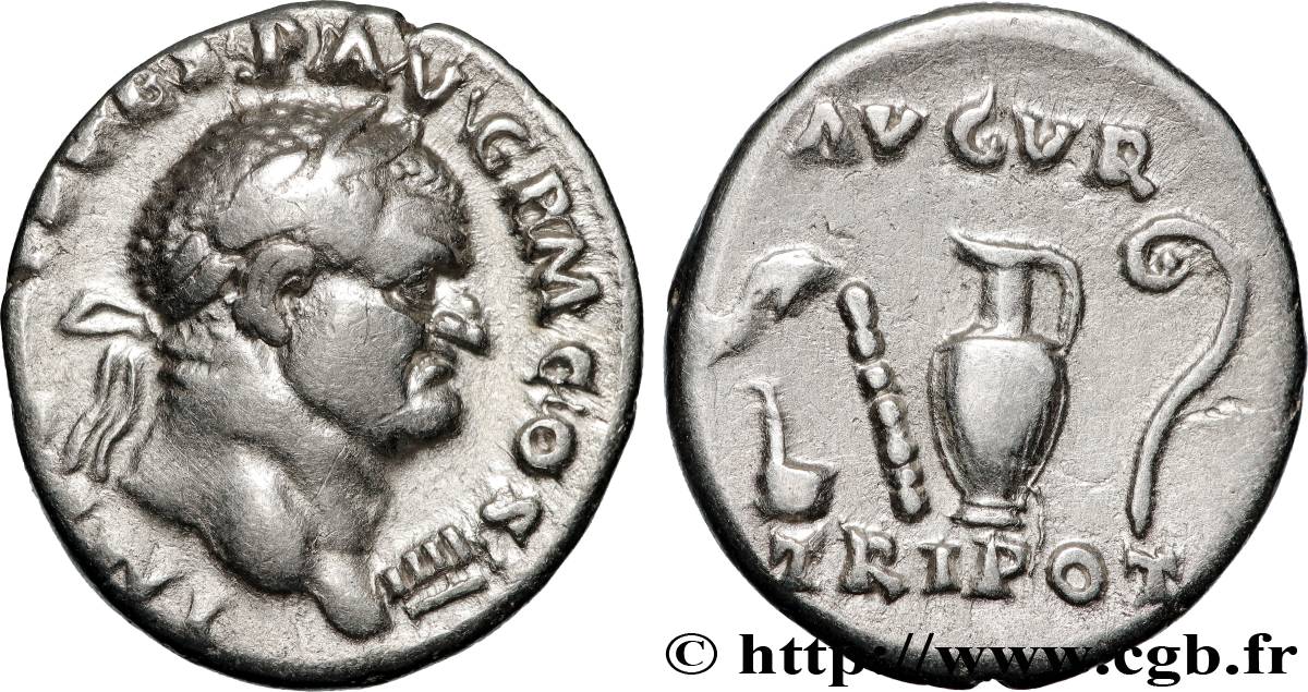 VESPASIAN Denier AU/XF