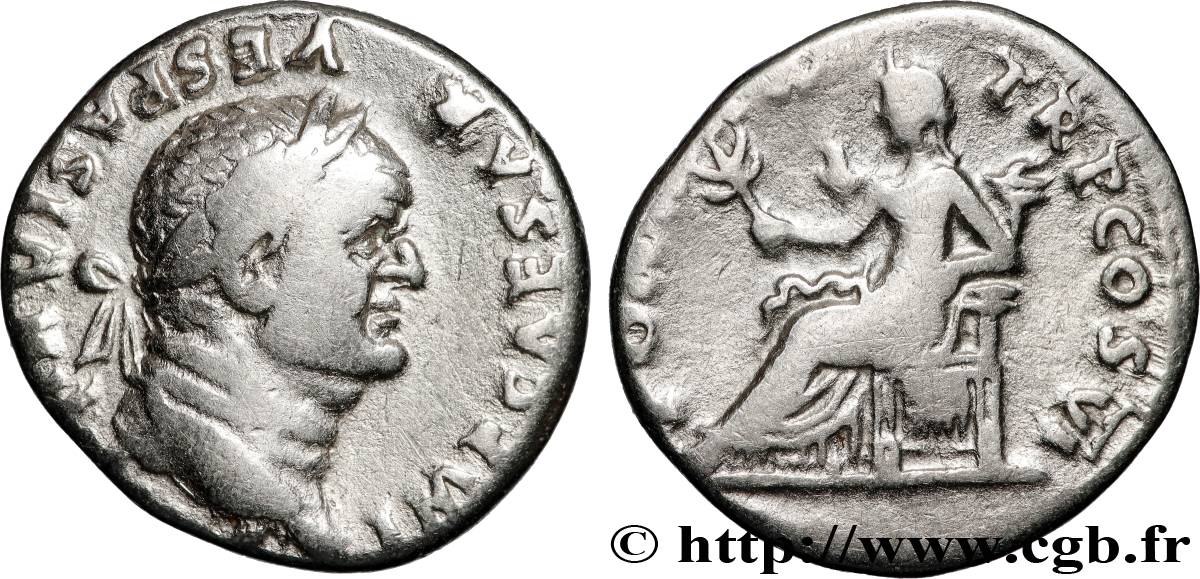 VESPASIAN Denier AU/XF