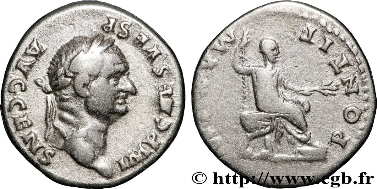 VESPASIAN Denier AU/XF