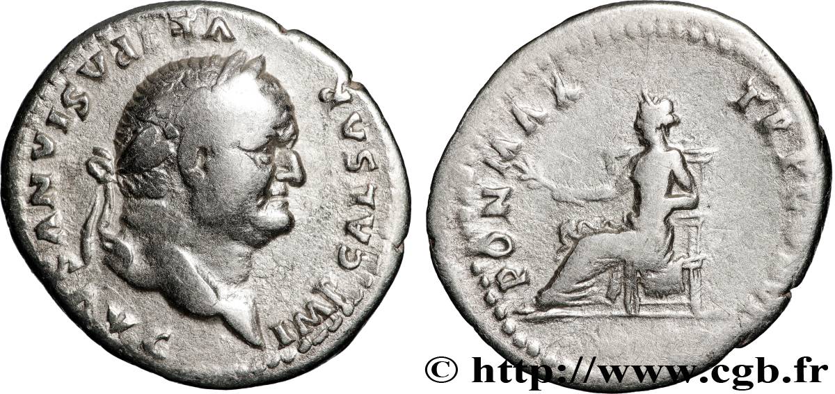 VESPASIAN Denier AU/XF