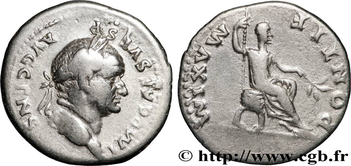 VESPASIAN Denier AU/XF