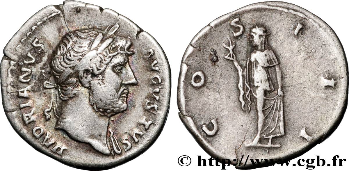 HADRIAN Denier XF