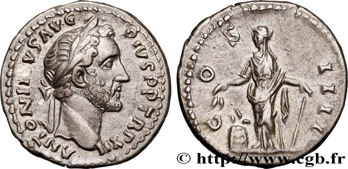ANTONINUS PIUS Denier AU/AU