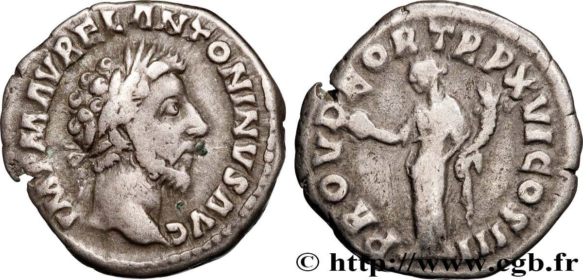 MARCUS AURELIUS Denier AU/XF